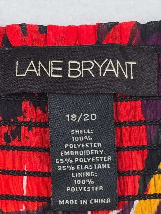 Lane Bryant 18/20 Womens Blouse Multicolor Floral Short Sleeve Top - Picture 2 of 3